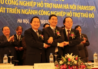 Lễ ký kết hợp tác chiến lược đầu tư Khu công nghiệp hỗ trợ nam Hà Nội (Hanssip)