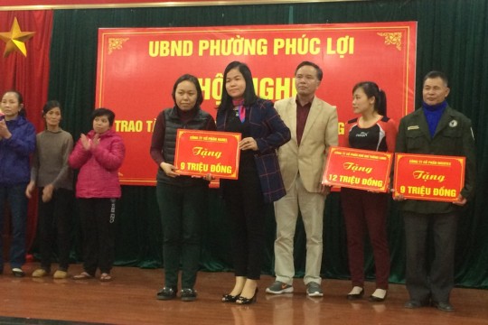 HANEL ỦNG HỘ KINH PHÍ GIÚP CÁC HỘ NGHÈO  PHƯỜNG PHÚC LỢI