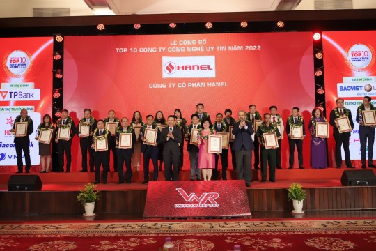 HANEL ĐƯỢC BÌNH CHỌN TOP 10 CÔNG TY CÔNG NGHỆ UY TÍN NĂM 2022 