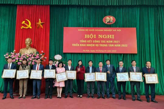 ĐẢNG BỘ HANEL NHẬN BẰNG KHEN CỦA ĐẢNG ỦY KHỐI VÀ BAN CHẤP HÀNH ĐẢNG BỘ THÀNH PHỐ HÀ NỘI